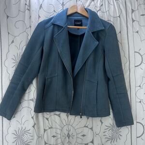 Liverpool Los Angeles Blue Moto Jacket Asymmetrical Zip Small